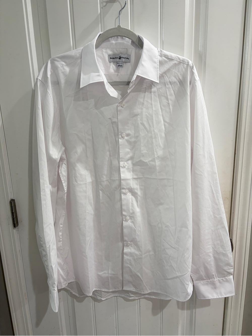 Men's Classic White Button-Up Dress Shirt NWOT Beverly Hills Polo Club
